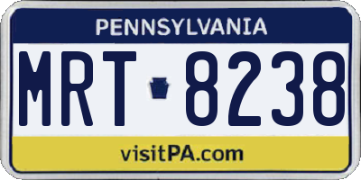 PA license plate MRT8238
