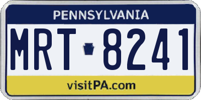PA license plate MRT8241
