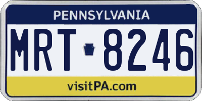 PA license plate MRT8246