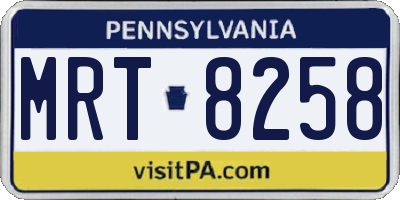 PA license plate MRT8258