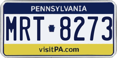 PA license plate MRT8273
