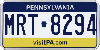 PA license plate MRT8294