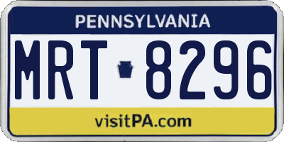 PA license plate MRT8296