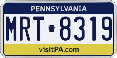 PA license plate MRT8319