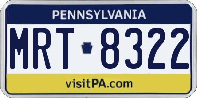 PA license plate MRT8322
