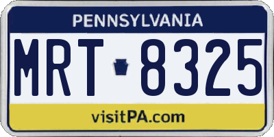 PA license plate MRT8325