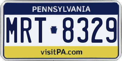 PA license plate MRT8329