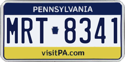 PA license plate MRT8341