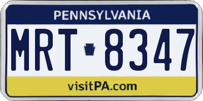 PA license plate MRT8347