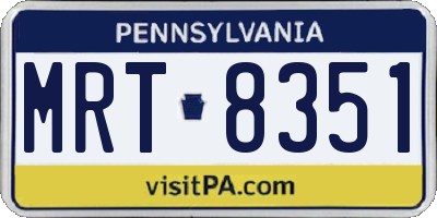 PA license plate MRT8351