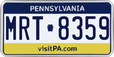 PA license plate MRT8359