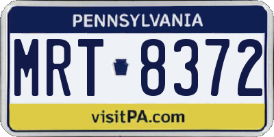 PA license plate MRT8372