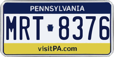 PA license plate MRT8376