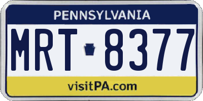 PA license plate MRT8377
