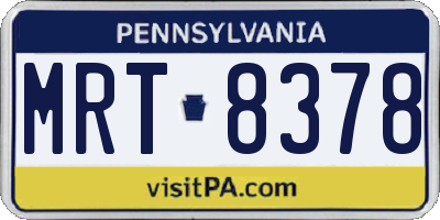 PA license plate MRT8378