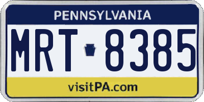 PA license plate MRT8385