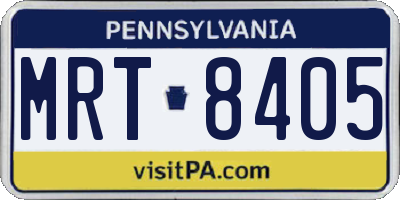 PA license plate MRT8405