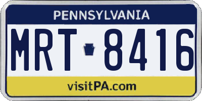 PA license plate MRT8416