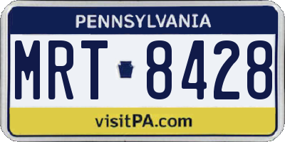 PA license plate MRT8428