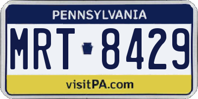 PA license plate MRT8429