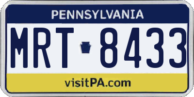 PA license plate MRT8433