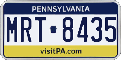 PA license plate MRT8435