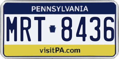 PA license plate MRT8436