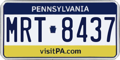 PA license plate MRT8437
