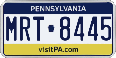 PA license plate MRT8445