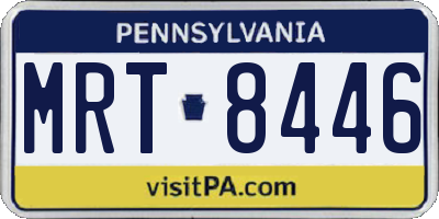 PA license plate MRT8446