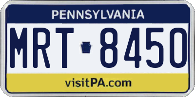 PA license plate MRT8450