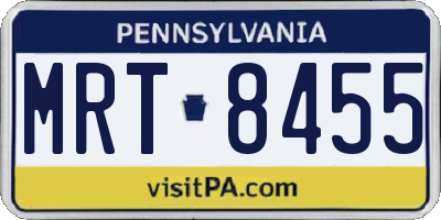 PA license plate MRT8455