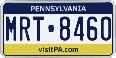 PA license plate MRT8460