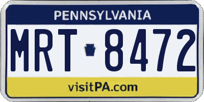 PA license plate MRT8472