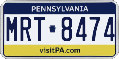 PA license plate MRT8474