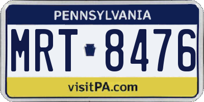 PA license plate MRT8476