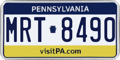 PA license plate MRT8490