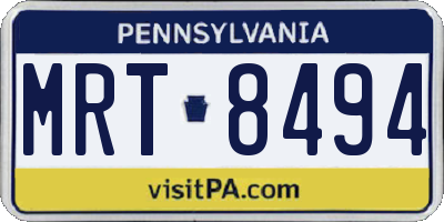 PA license plate MRT8494