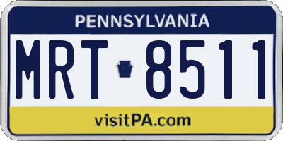 PA license plate MRT8511