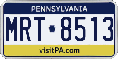 PA license plate MRT8513