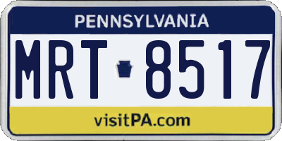 PA license plate MRT8517