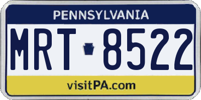 PA license plate MRT8522