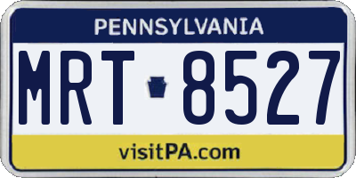 PA license plate MRT8527