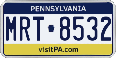 PA license plate MRT8532