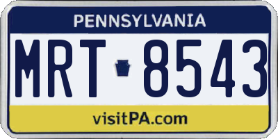 PA license plate MRT8543