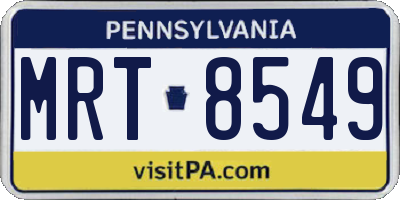 PA license plate MRT8549
