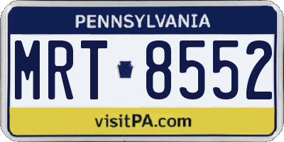 PA license plate MRT8552