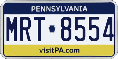 PA license plate MRT8554