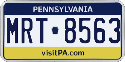 PA license plate MRT8563