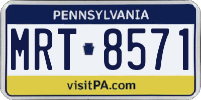 PA license plate MRT8571